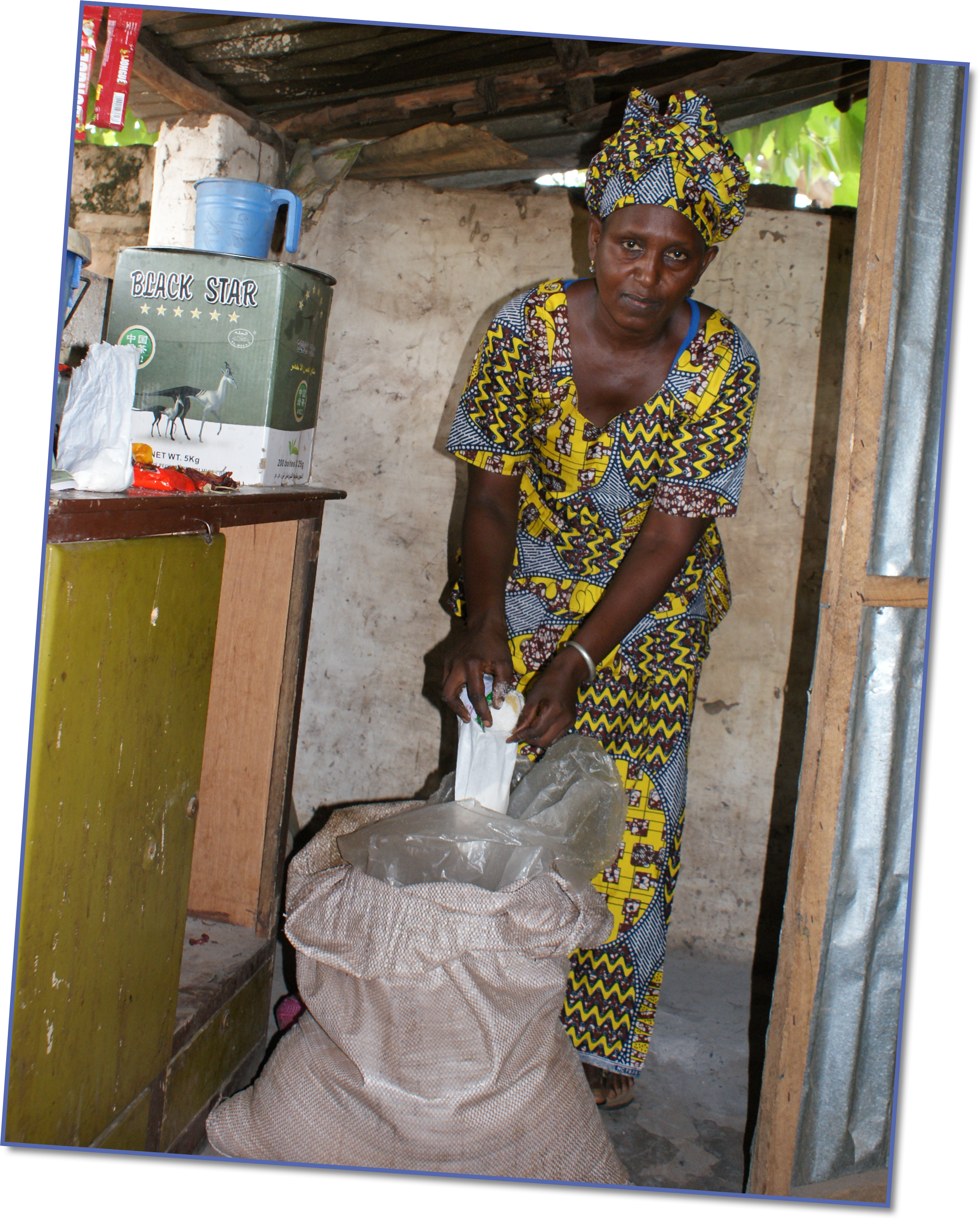 Following the business training, Njibi received a grant allowing her to buy and sell higher profit cooking ingredients, such as rice