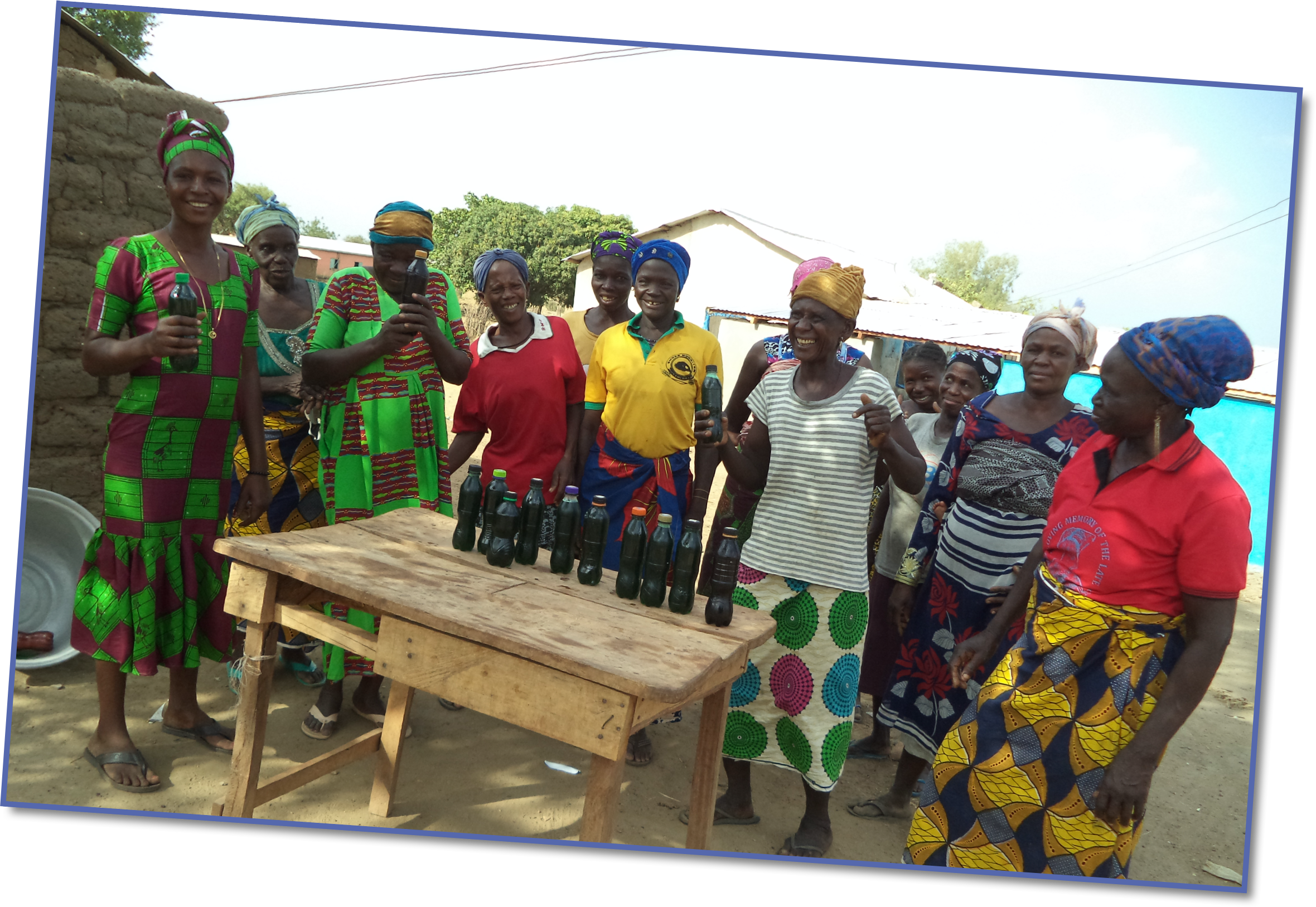 Doris (far left) is one of 50 women from 16 communities that learned how to make liquid soap