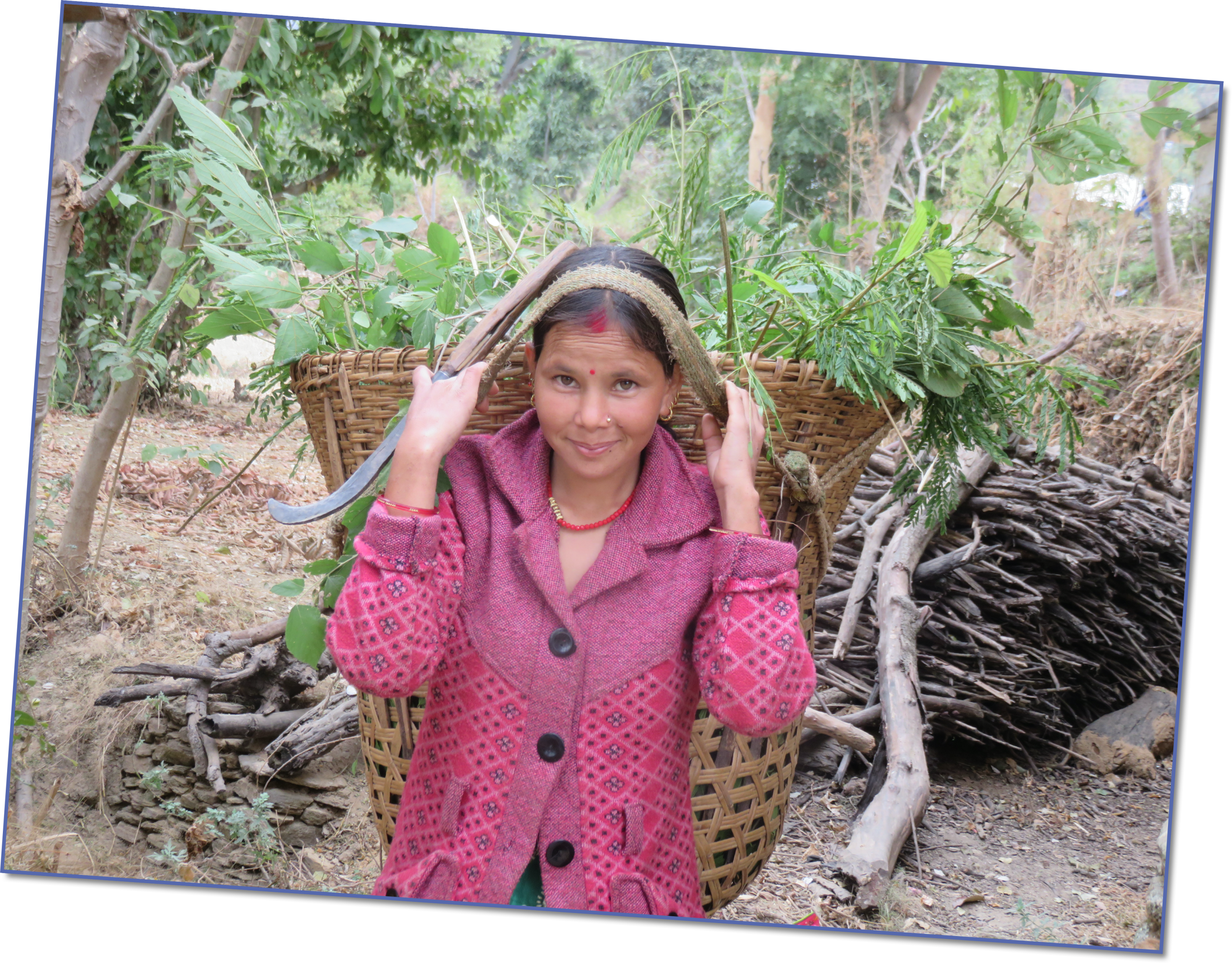 Raju is selling her surplus vegetables, which is providing her family with a much-needed income