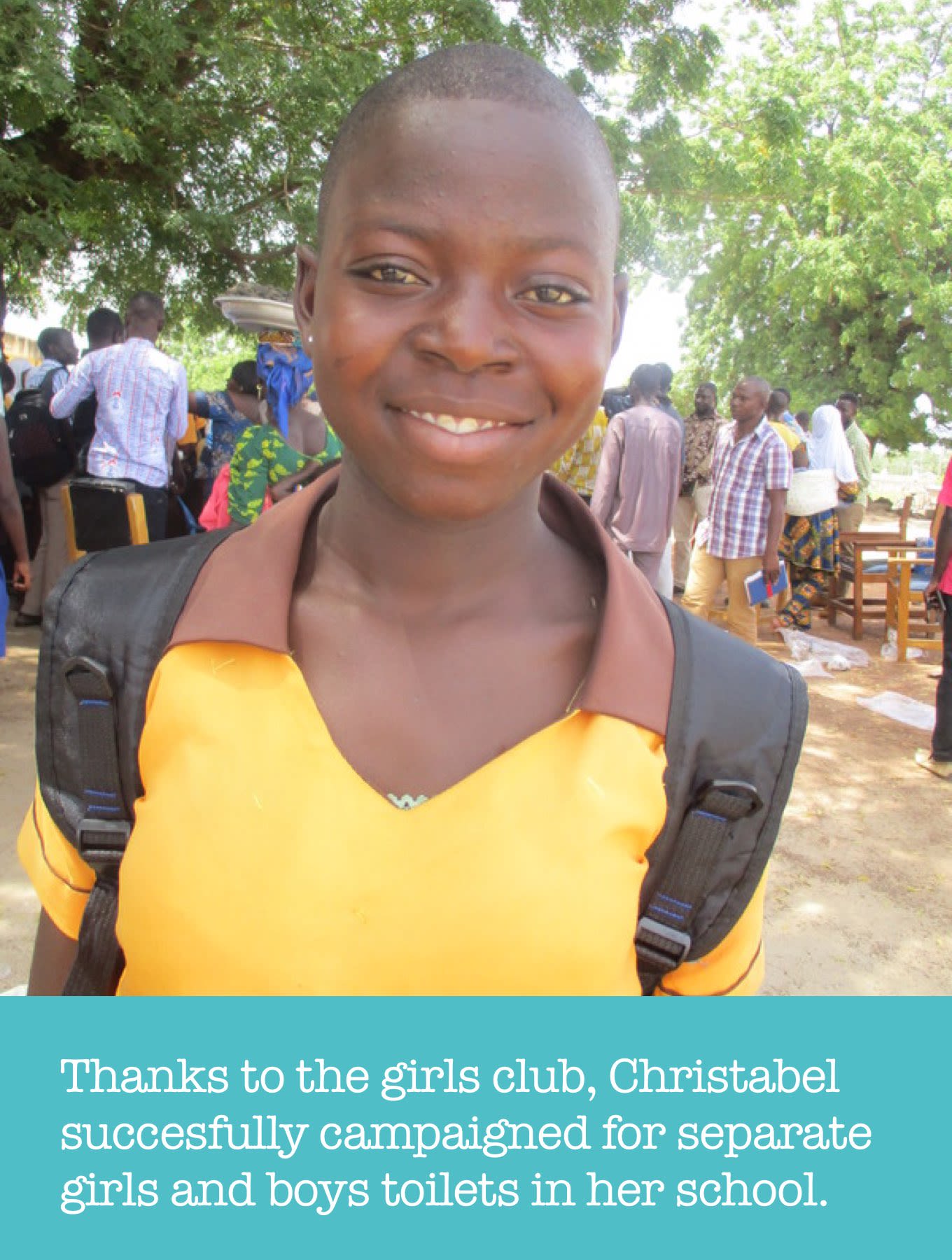 Christabel, from Ghana, has better access to menstrual health.