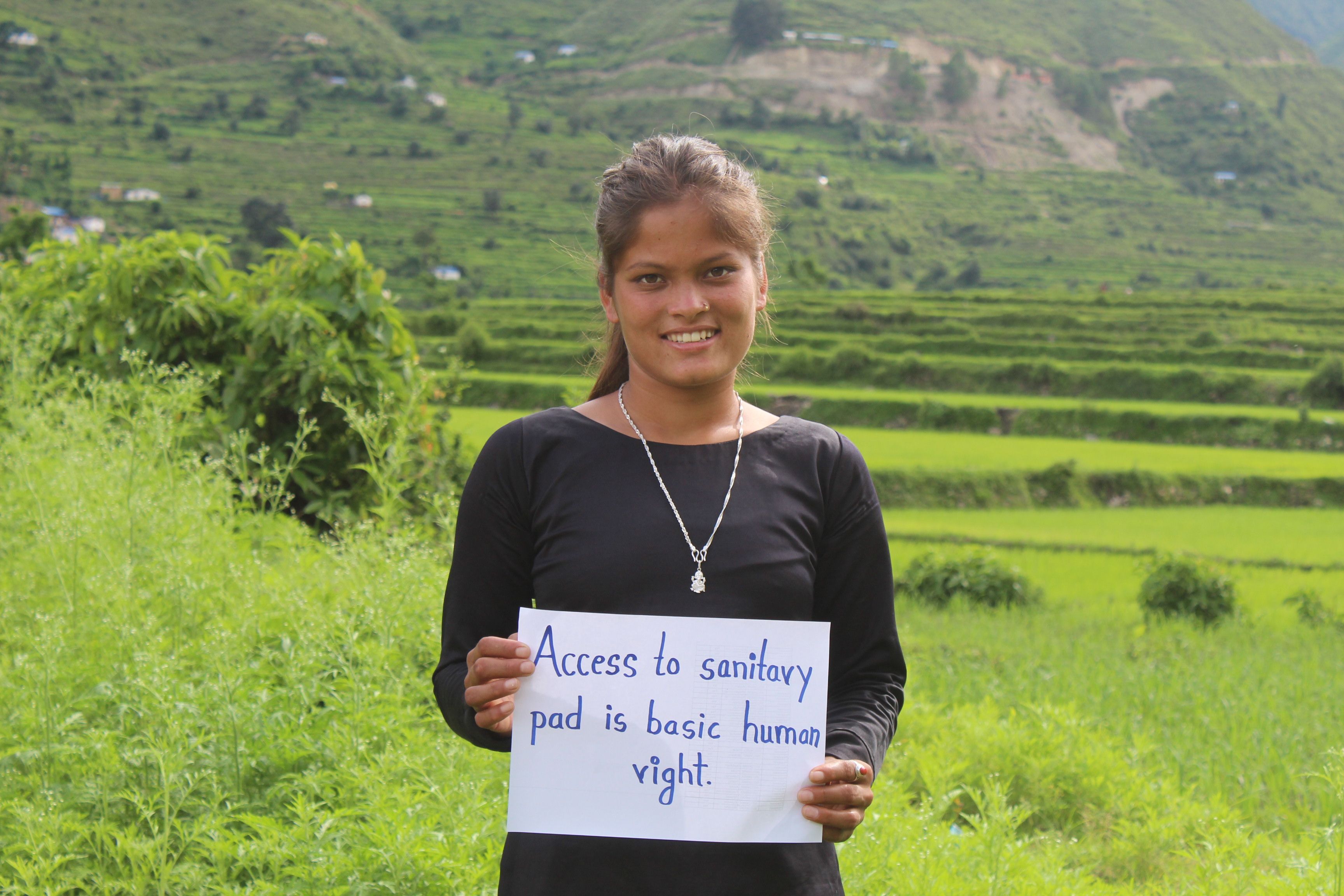 Srishti, from Nepal, has learned to make reusable sanitary pads.