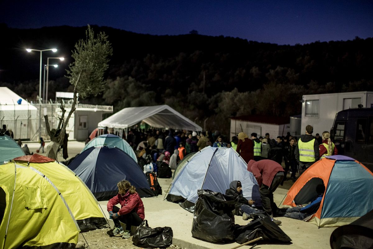 Refugees in Lesvos, Greece, supported by ActionAid
