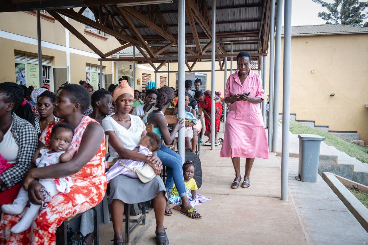 Margaret at work at the health centre